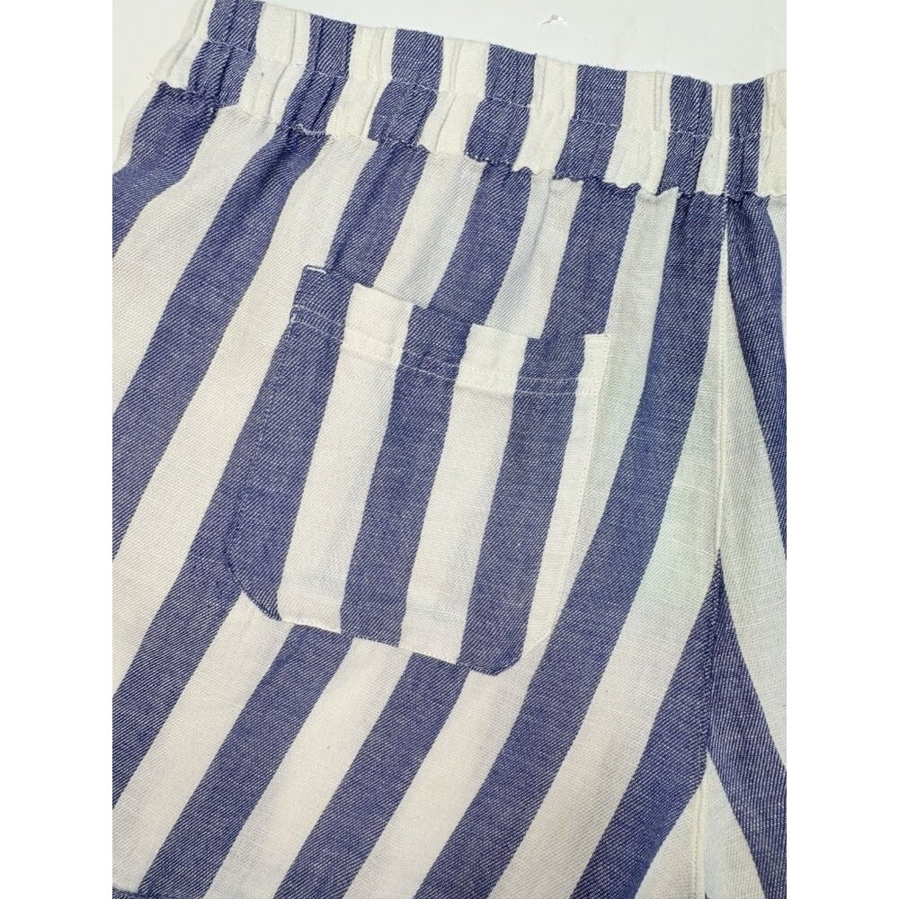 *New PACT Shorts Womens XL Blue White Striped Organic Cotton Granola Indie Boho - Picture 8 of 10